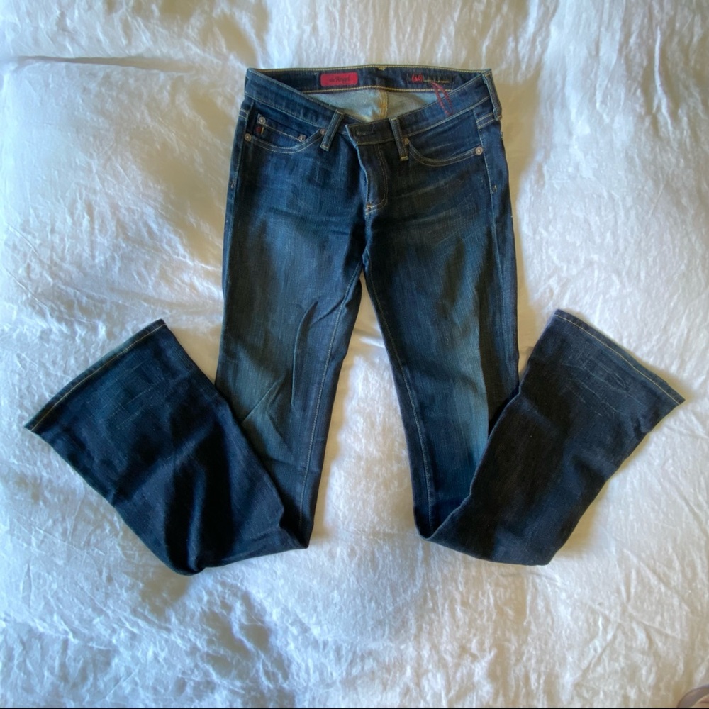 AG Angel midrise bootcut dark wash jeans